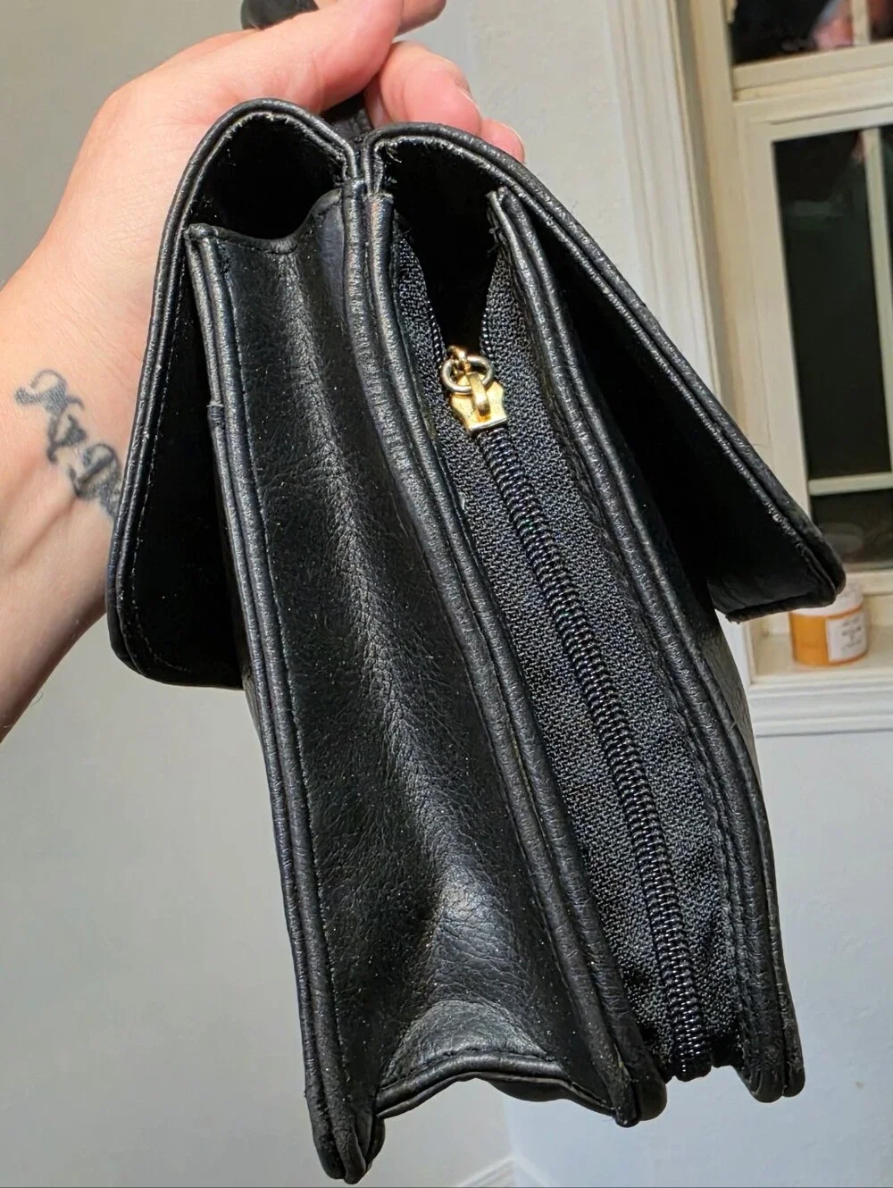 Vintage Rosetti Black Faux Leather Satchel/Crossbody Bag - MSRP $80